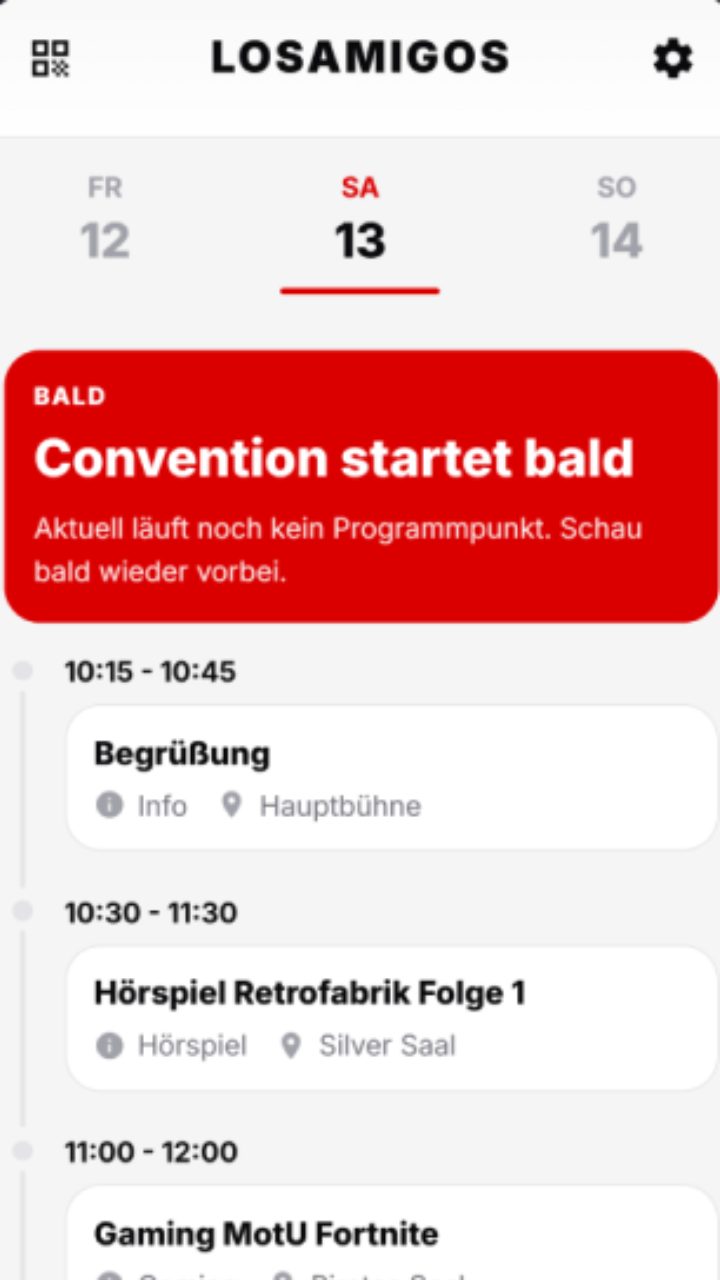 Programm eines Veranstaltungstags mit Uhrzeiten und Bühnen
